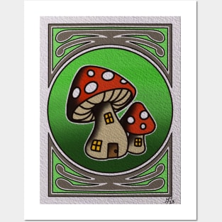 Mushroom cottage Posters and Art